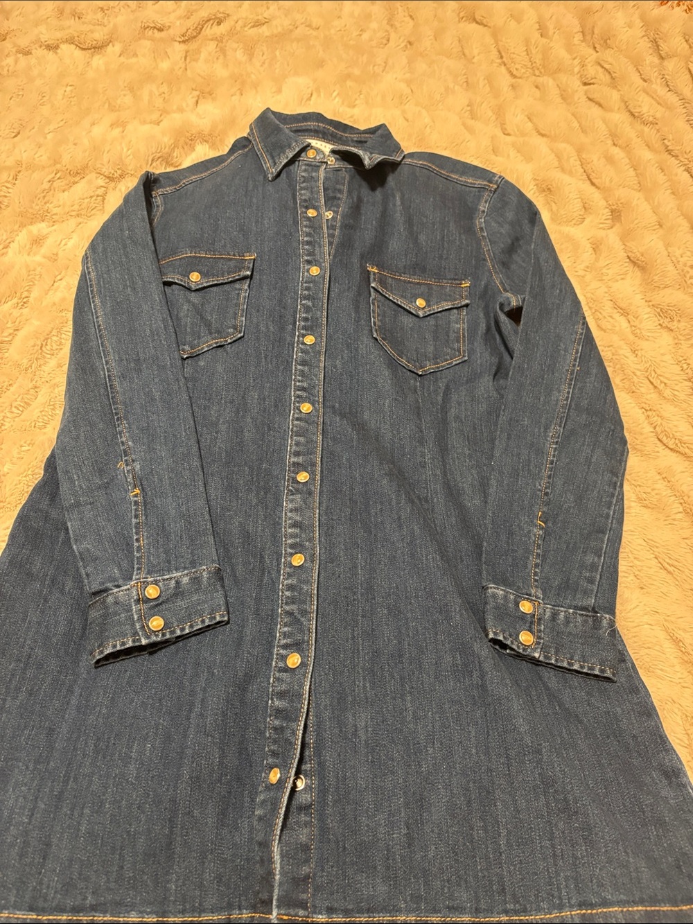 Kendall & Kylie Dark Denim Shirt Dress - Blue